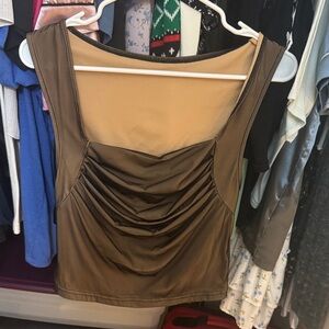 Elegant Brown Sleeveless Top